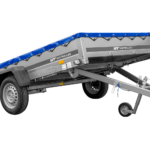 Remorque à un essieu 264x150 UNITRAILER GARDEN 265 KIPP avec châssis H-0 et bâche bleue