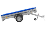 Remorque à un essieu 264x150 UNITRAILER GARDEN 265 KIPP avec châssis H-0 et bâche bleue – Image 6