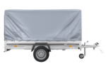 Remorque à un essieu  264x150 UNITRAILER GARDEN 265 KIPP avec châssis H-1100 et bâche grise – Image 4
