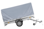 Remorque à un essieu  264x150 UNITRAILER GARDEN 265 KIPP avec châssis H-1100 et bâche grise – Image 6