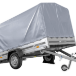 Remorque à un essieu  264x150 UNITRAILER GARDEN 265 KIPP avec châssis H-1100 et bâche grise
