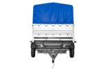 Remorque à un essieu 264x150 UNITRAILER GARDEN 265 KIPP avec ridelles BIS, arceau H-800 et bâche bleue – Image 5
