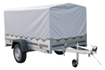 Remorque à un essieu sur ressorts 230x125 UNITRAILER GARDEN 230/R KIPP avec châssis H-800 et bâche grise