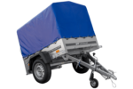 Remorque légère 150x106 UNITRAILER GARDEN 150 KIPP avec châssis H-800 et bâche bleue