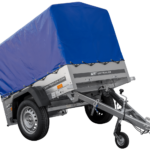 Remorque légère 150x106 UNITRAILER GARDEN 150 KIPP avec châssis H-800 et bâche bleue