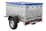 Remorque légère 150x106 UNITRAILER GARDEN 150 KIPP avec côtés BIS et bâche bleue – Image 4