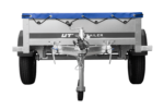 Remorque légère 200x106 UNITRAILER GARDEN 200 KIPP avec châssis H-0 et bâche bleue – Image 6