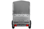 Remorque légère 200x106 UNITRAILER GARDEN 200 KIPP avec ridelles BIS, châssis H-800 et bâche grise – Image 3