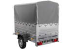 Remorque légère 200x106 UNITRAILER GARDEN 200 KIPP avec ridelles BIS, châssis H-800 et bâche grise – Image 4