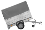 Remorque légère 200x106 UNITRAILER GARDEN 200 KIPP avec ridelles BIS, châssis H-800 et bâche grise – Image 6