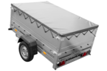 Remorque légère 200x125 UNITRAILER GARDEN 201 KIPP avec côtés BIS et bâche grise – Image 4