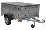 Remorque légère 200x125 UNITRAILER GARDEN 201 KIPP avec côtés BIS et bâche grise – Image 6