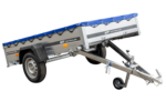 Remorque légère 230x125 UNITRAILER GARDEN 230 KIPP avec châssis H-0 et bâche bleue