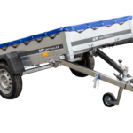 Remorque légère 230x125 UNITRAILER GARDEN 230 KIPP avec châssis H-0 et bâche bleue