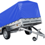 Remorque légère 230x125 UNITRAILER GARDEN 230 KIPP avec châssis H-800 et bâche bleue