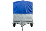 Remorque légère 230x125 UNITRAILER GARDEN 230 KIPP avec côtés BIS, châssis H-800 et bâche bleue – Image 6