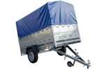 Remorque légère 230x125 UNITRAILER GARDEN 230 KIPP avec côtés BIS, châssis H-800 et bâche bleue