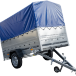 Remorque légère 230x125 UNITRAILER GARDEN 230 KIPP avec côtés BIS, châssis H-800 et bâche bleue