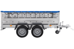 Remorque légère 264x150 UNITRAILER GARDEN 265/2 KIPP avec côtés en filet, châssis H-0 et bâche bleue – Image 3