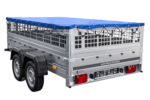 Remorque légère 264x150 UNITRAILER GARDEN 265/2 KIPP avec côtés en filet, châssis H-0 et bâche bleue – Image 6