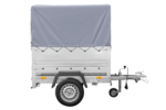 Remorque mono-essieu 150x106 UNITRAILER GARDEN 150 KIPP avec ridelles BIS, châssis H-800 et bâche grise – Image 6