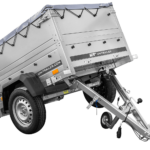 Remorque porte-voitures 150x106 UNITRAILER GARDEN 150 KIPP avec ridelles BIS, châssis H-0 et bâche grise