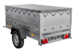 Remorque porte-voitures 200x106 UNITRAILER GARDEN 200 KIPP avec côtés BIS et bâche grise – Image 5