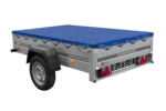 Remorque porte-voitures 200x125 UNITRAILER GARDEN 201 KIPP avec châssis H-0 et bâche bleue – Image 3