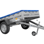 Remorque porte-voitures 200x125 UNITRAILER GARDEN 201 KIPP avec châssis H-0 et bâche bleue