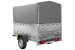 Remorque porte-voitures 200x125 UNITRAILER GARDEN 201 KIPP avec ridelles BIS, châssis H-800 et bâche grise – Image 6