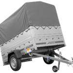 Remorque porte-voitures 200x125 UNITRAILER GARDEN 201 KIPP avec ridelles BIS, châssis H-800 et bâche grise