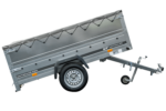 Remorque porte-voitures 230x125 UNITRAILER GARDEN 230 KIPP avec côtés BIS et bâche grise – Image 4