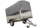Remorque porte-voitures 230x125 UNITRAILER GARDEN 230 KIPP avec côtés en filet, châssis H-800 et bâche grise