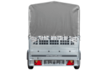Remorque porte-voitures 230x125 UNITRAILER GARDEN 230 KIPP avec côtés en filet, châssis H-800 et bâche grise – Image 3