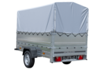 Remorque porte-voitures 230x125 UNITRAILER GARDEN 230 KIPP avec ridelles BIS, châssis H-800 et bâche grise – Image 2