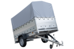 Remorque porte-voitures 230x125 UNITRAILER GARDEN 230 KIPP avec ridelles BIS, châssis H-800 et bâche grise