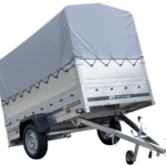 Remorque porte-voitures 230x125 UNITRAILER GARDEN 230 KIPP avec ridelles BIS, châssis H-800 et bâche grise