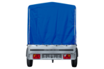 Remorque porte-voitures 264x125 UNITRAILER GARDEN 264 KIPP avec châssis H-1100 et bâche bleue – Image 3