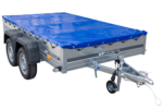 Remorque porte-voitures 264x150 UNITRAILER GARDEN 265/2 KIPP avec châssis H-0 et bâche bleue