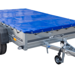 Remorque porte-voitures 264x150 UNITRAILER GARDEN 265/2 KIPP avec châssis H-0 et bâche bleue
