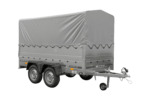 Remorque voiture 2 essieux UNITRAILER GARDEN TRAILER 264/2 KIPP avec roue jockey, côtés ridelles supplémentaires, châssis h-800 et bâche grise – Image 4