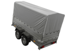 Remorque voiture 2 essieux UNITRAILER GARDEN TRAILER 264/2 KIPP avec roue jockey, côtés ridelles supplémentaires, châssis h-800 et bâche grise – Image 6