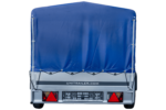 Remorque voiture longue GARDEN TRAILER 264 KIPP avec roue jockey et bâche bleue – Image 3
