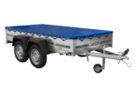 UNITRAILER 264/2 KIPP AVEC ROUE JOCKEY, TIGES DE SUPPORT ET BÂCHE PLATE BLEUE – Image 3
