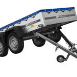 UNITRAILER 264/2 KIPP AVEC ROUE JOCKEY, TIGES DE SUPPORT ET BÂCHE PLATE BLEUE