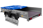 UNITRAILER 264/2 KIPP AVEC ROUE JOCKEY, TIGES DE SUPPORT ET BÂCHE PLATE BLEUE – Image 6